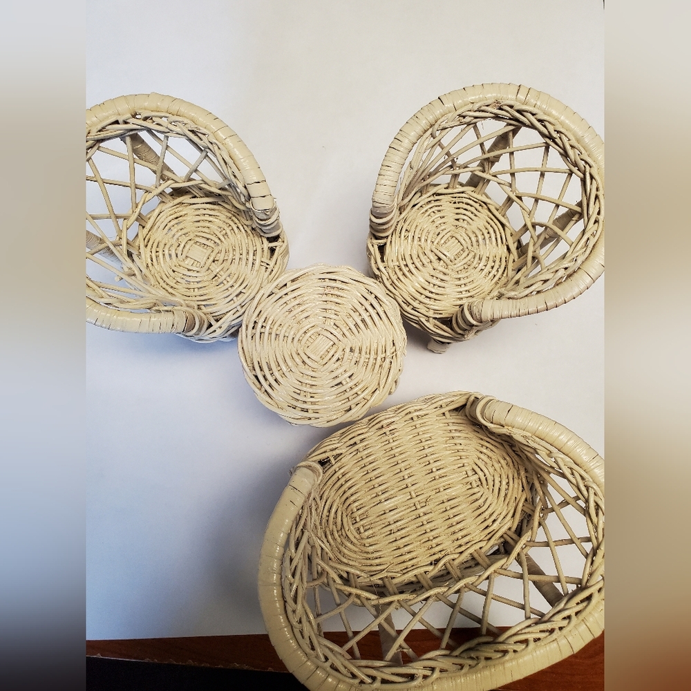 Vintage Dollhouse White Wicker Furniture